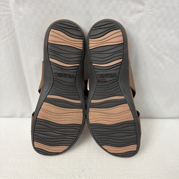 Vionic Sonja Sandals Womens Size 8 Slip On Slide Bronze New